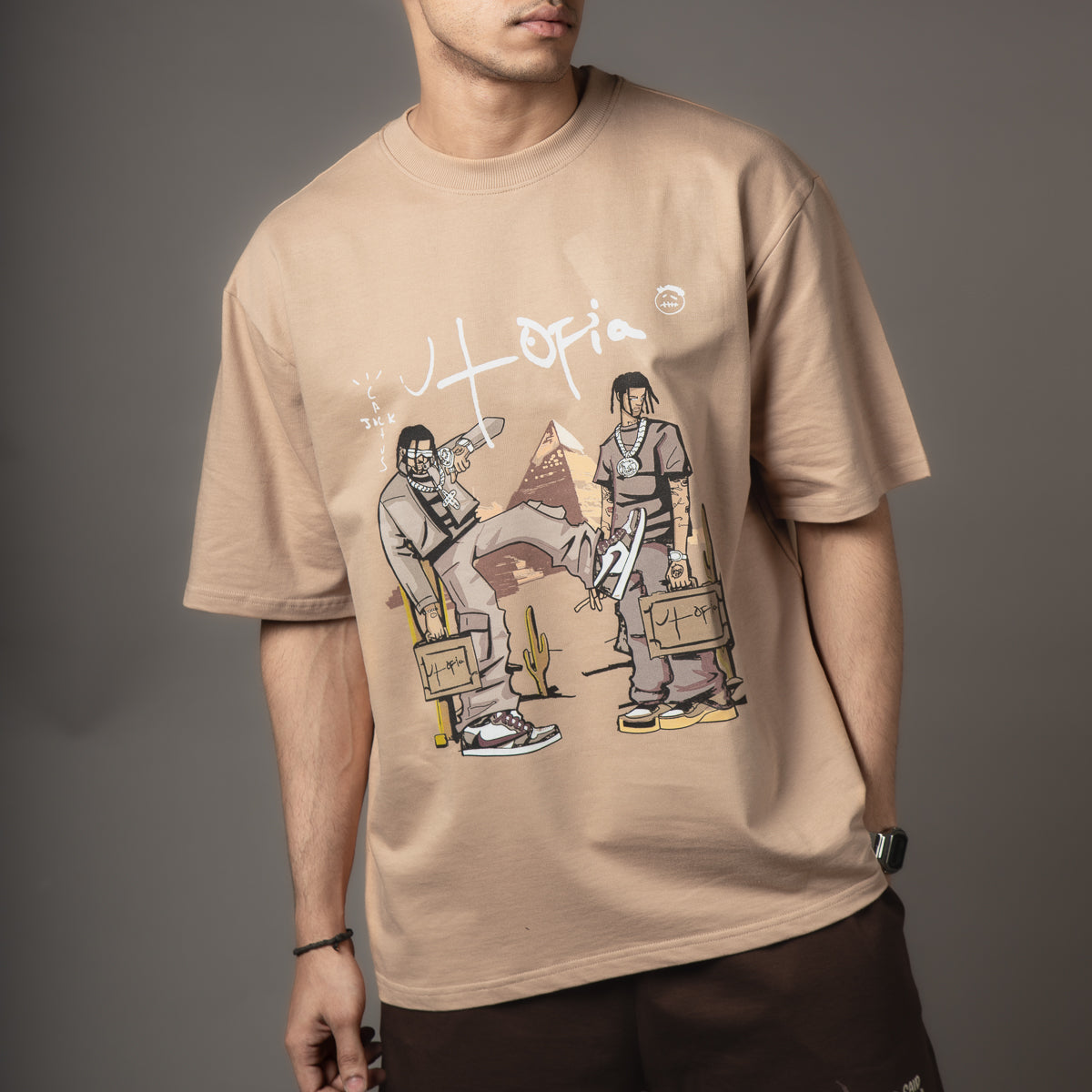 Utopia Briefcase Beige Tee