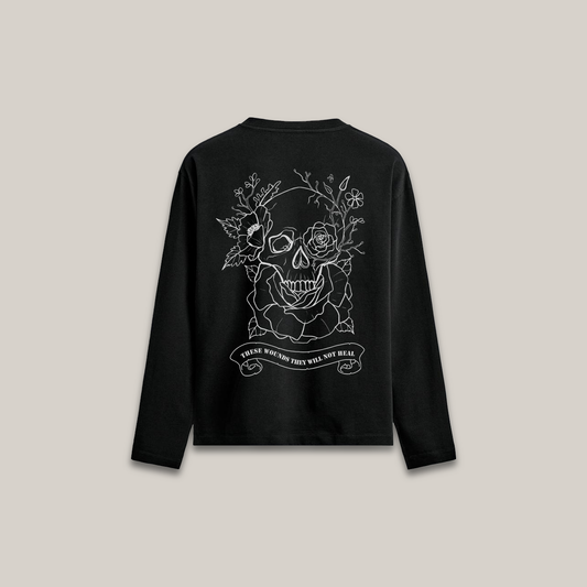 Crawling Oversized Full Sleeves Tee - Black