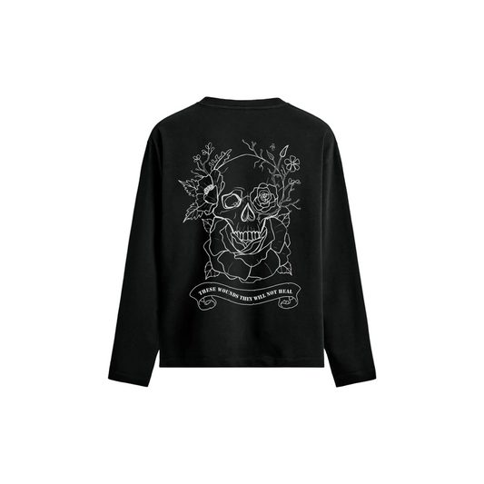 Crawling Oversized Full Sleeves Tee - Black