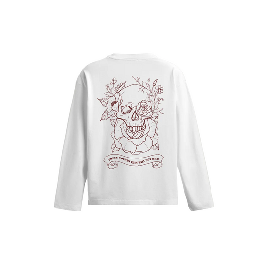 Crawling Oversized Full Sleeves Tee - White