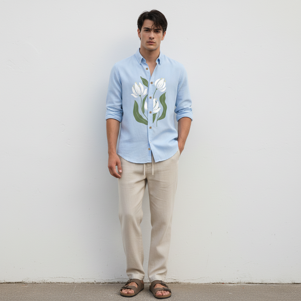White Lotus Full Sleeve Linen Shirt