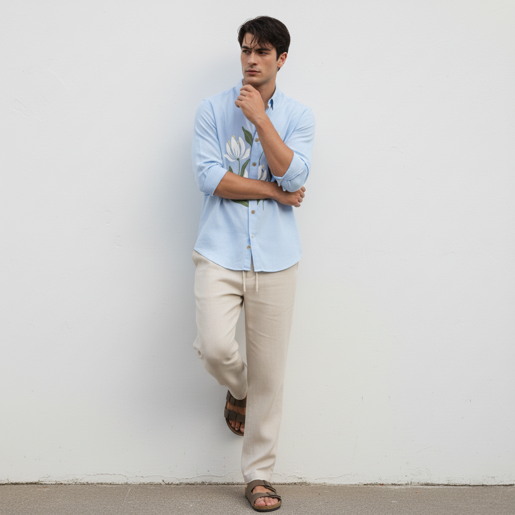White Lotus Full Sleeve Linen Shirt