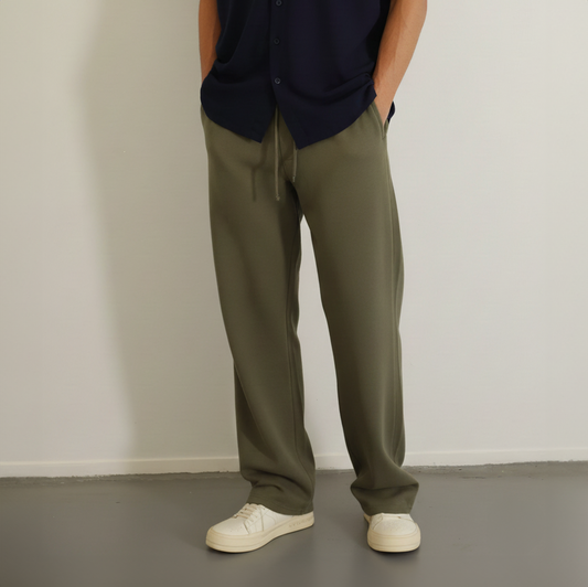 Featuring two side and two back pockets with an elastic waist band with drawstrings.
FABRIC– Twill Fabric