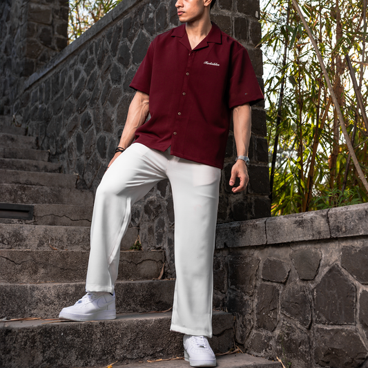 Featuring two side and two back pockets with an elastic waist band with drawstrings.
FABRIC– Twill Fabric