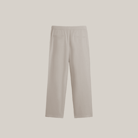 Straight Pants Cotton Linen beige
