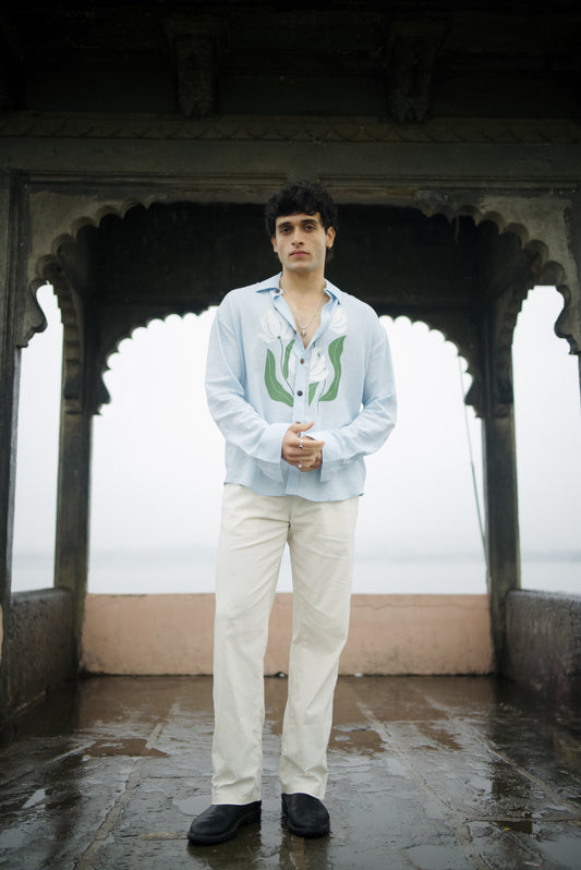 Straight Pants Cotton Linen4-Way Cotton, Lycra, Bamboo, Lycel Blend