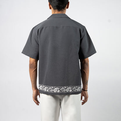 Paisley Kicks Grey Bowling Shirt