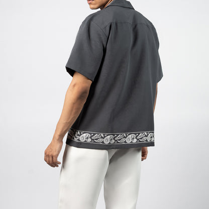 Paisley Kicks Grey Bowling Shirt