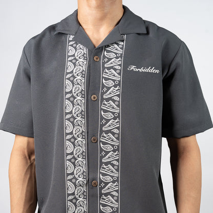 Paisley Kicks Grey Bowling Shirt