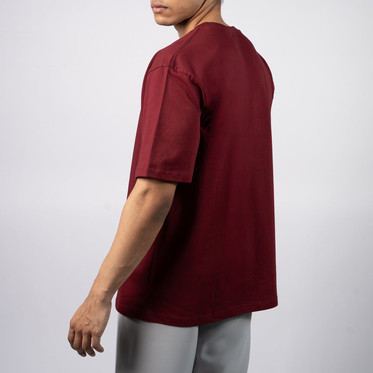 Muted Maroon Relaxed Fit Tshirt