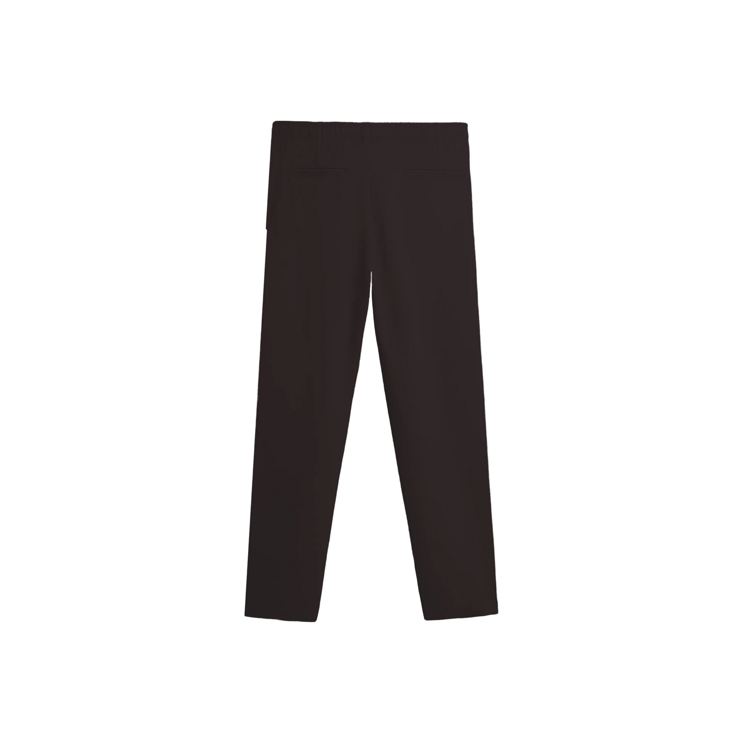Loose dark brown drawstring pants 