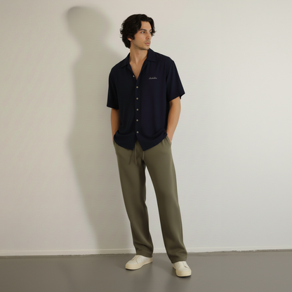 Featuring two side and two back pockets with an elastic waist band with drawstrings.&nbsp;

FABRIC– Twill Fabric