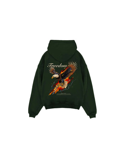 Fearless Eagle graphic as a back print on the Oversized Hoodie