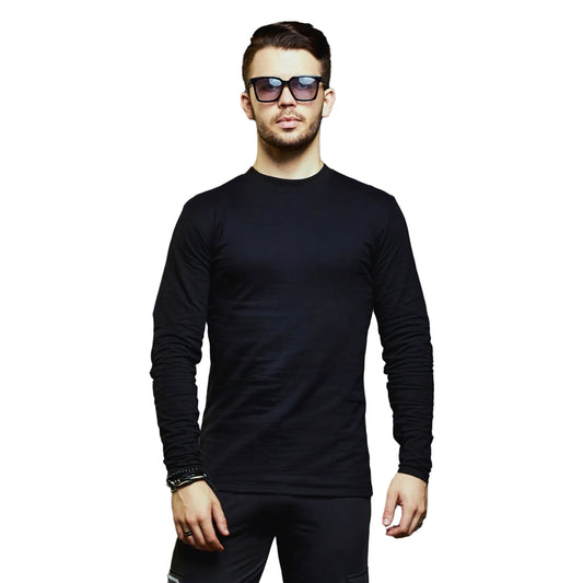 a man in a black shirt and a tie 