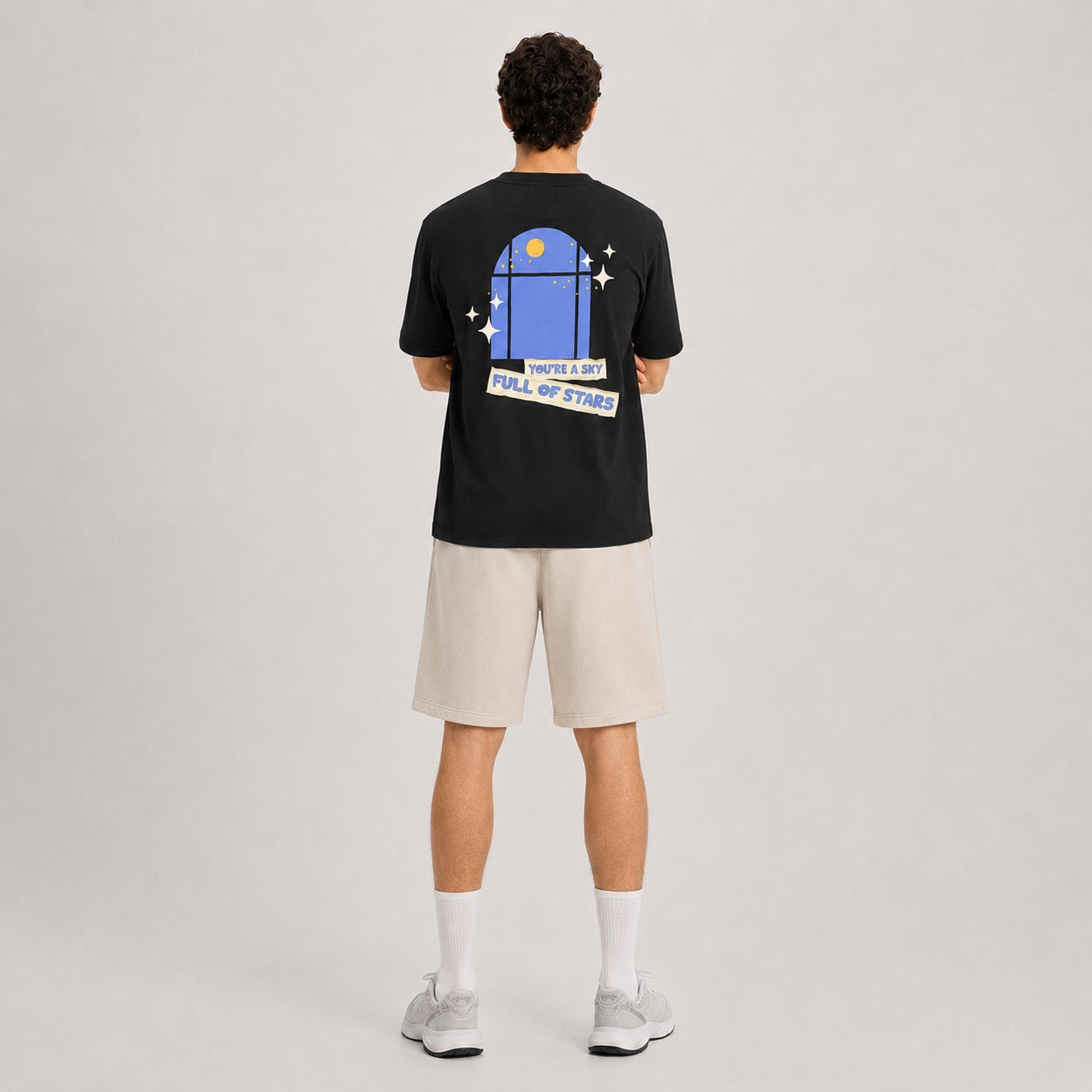 Sky full of Stars Black Oversized T-Shirt