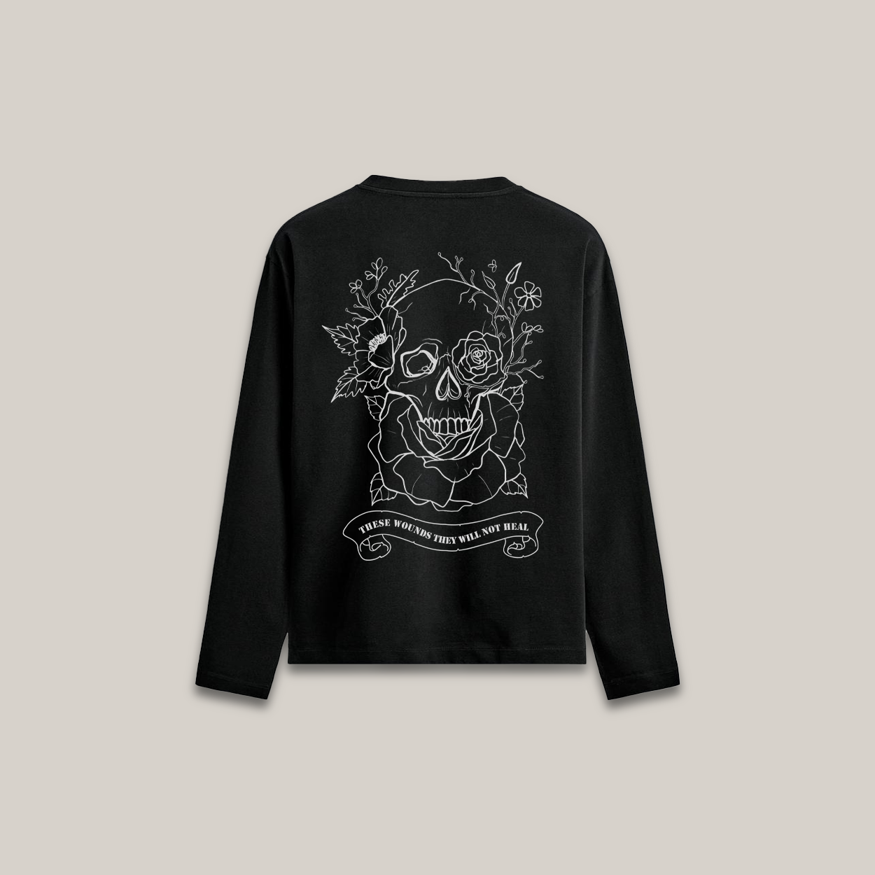 Crawling Oversized Full Sleeves Tee - Black