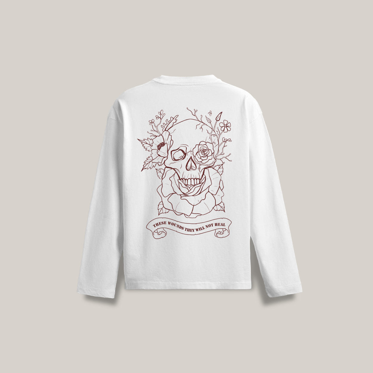 Crawling Oversized Full Sleeves Tee - White