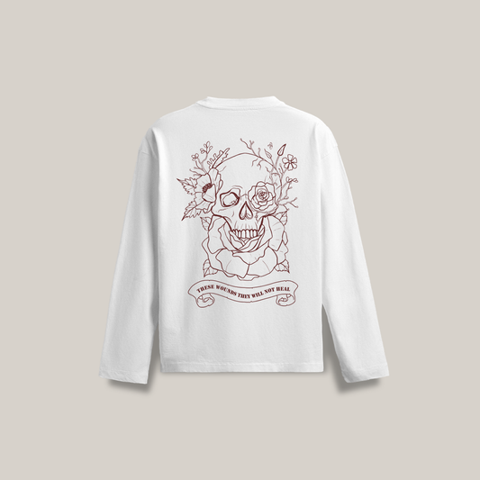 Crawling Oversized Full Sleeves Tee - White