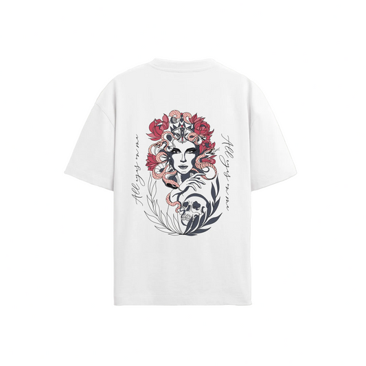 Oversized tee with graphic back print