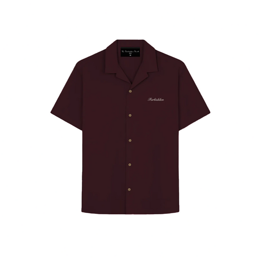 Maroon cotton shirt featuring a button-down collar, designed for a classic and stylish look.