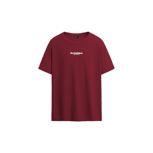 maroon relaxed fit basic T-shirt