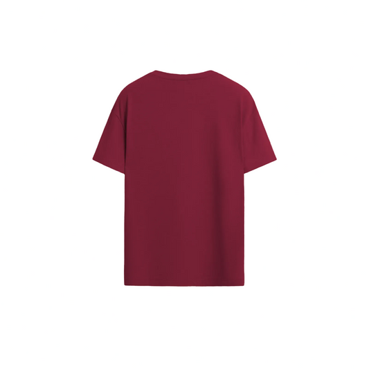 Maroon relaxed fit basic tshirt
