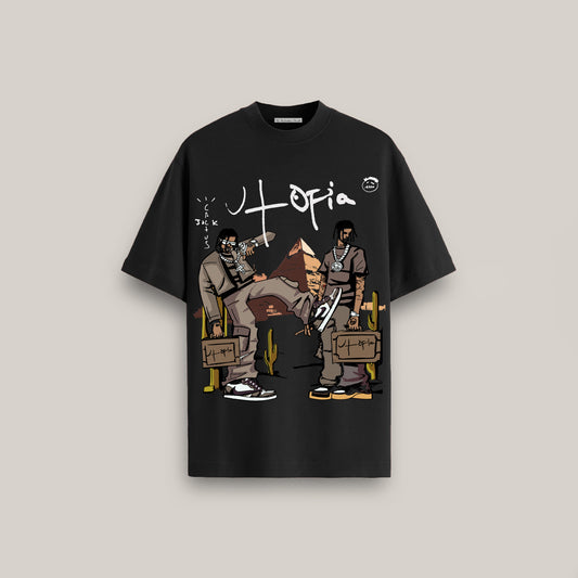 Utopia Briefcase Black Tee