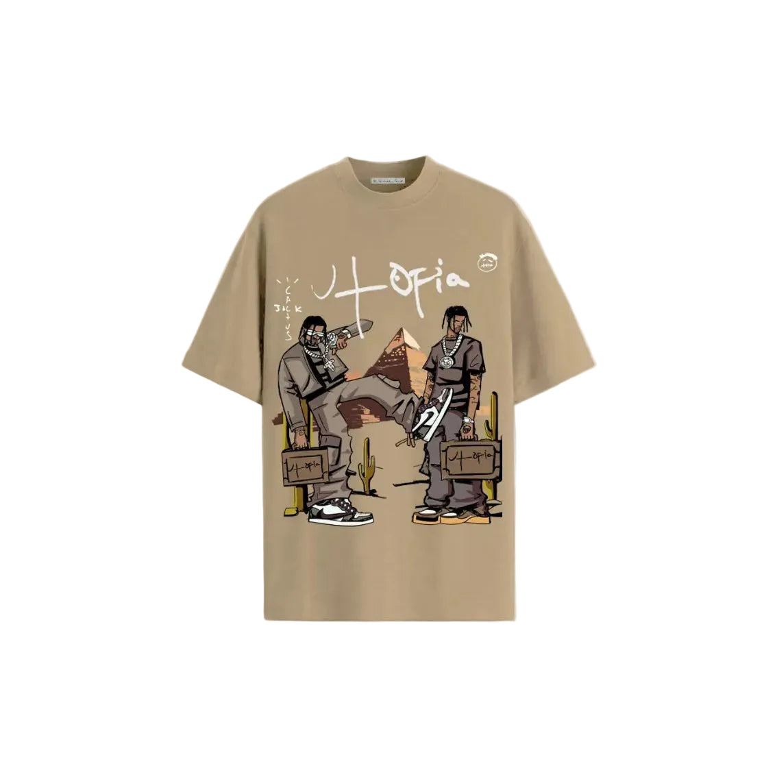 Oversize graphic T ( Beige )