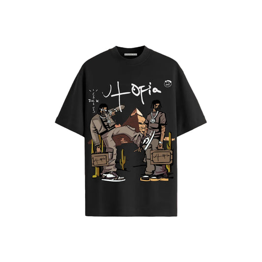 Oversize graphic Tee ( black )