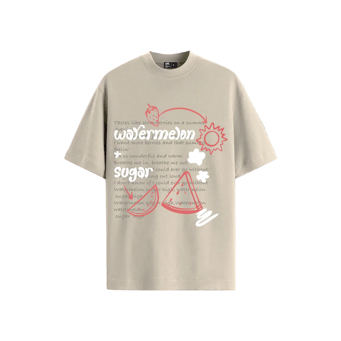 Watermelon Sugar graphic oversized t-shirt with a relaxed fit.