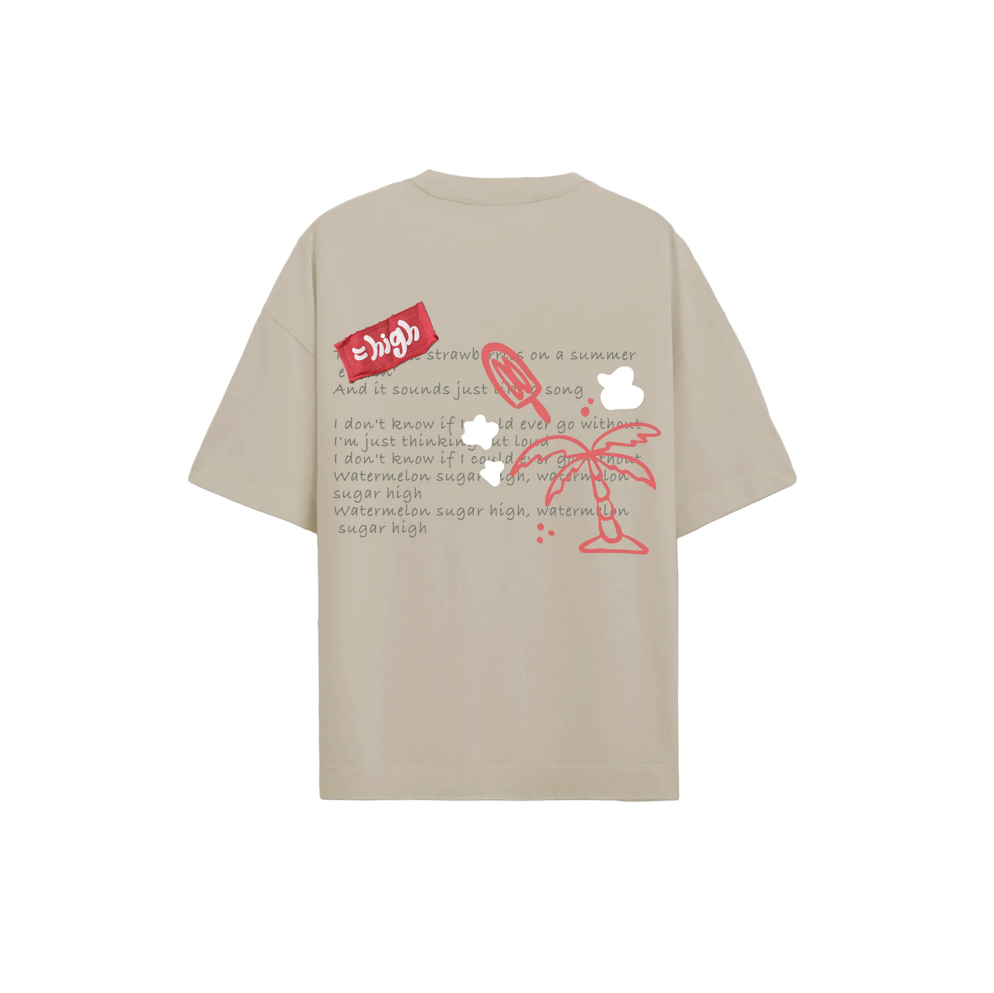 Oversized tee with back print 