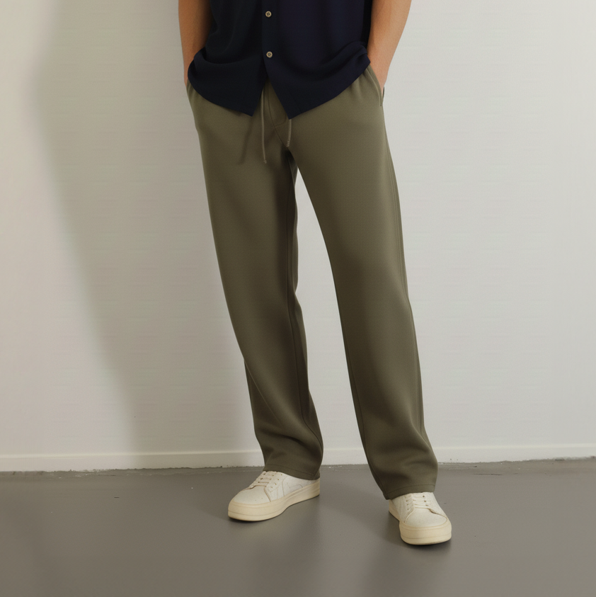 Featuring two side and two back pockets with an elastic waist band with drawstrings.&nbsp;

FABRIC– Twill Fabric