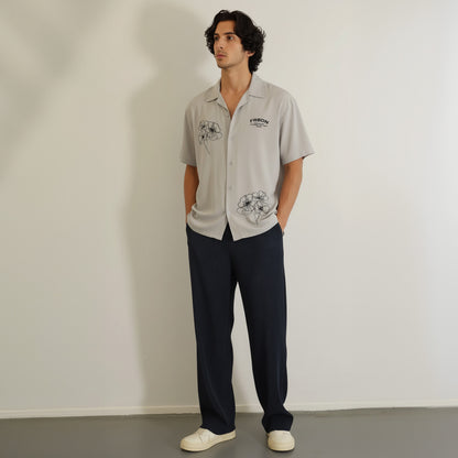 Ivory Petal Bowling Shirt