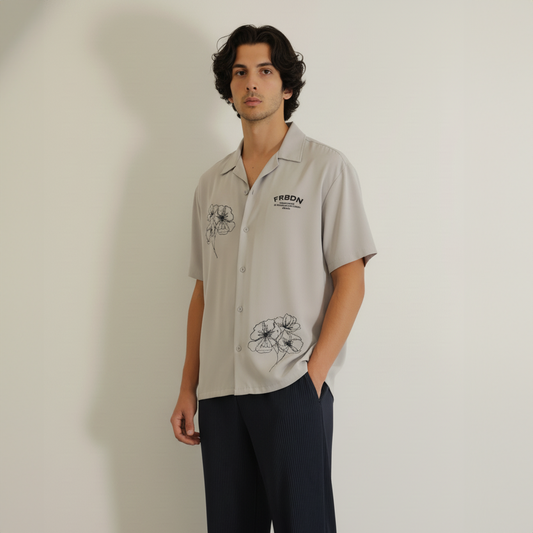Ivory Petal Bowling Shirt