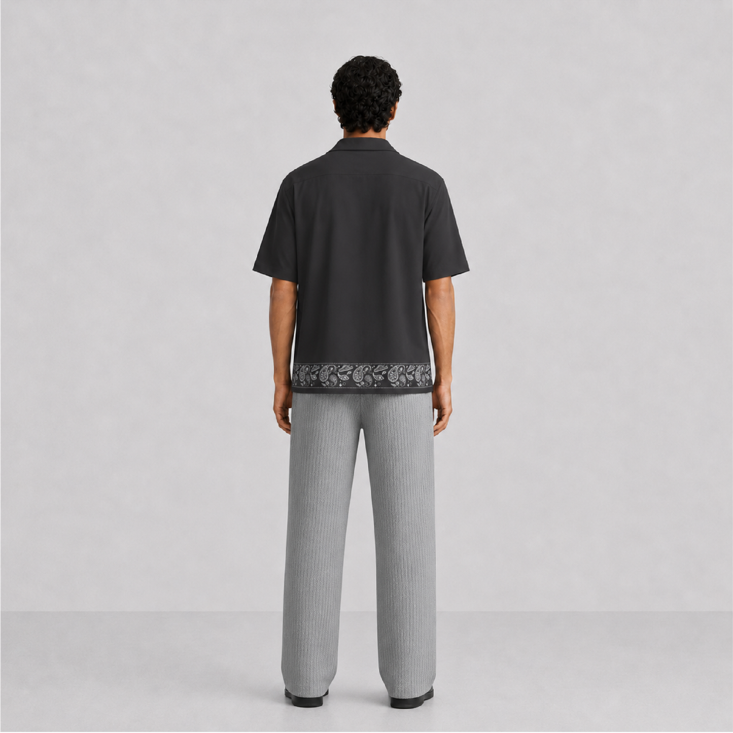 Paisley Kicks Grey Bowling Shirt