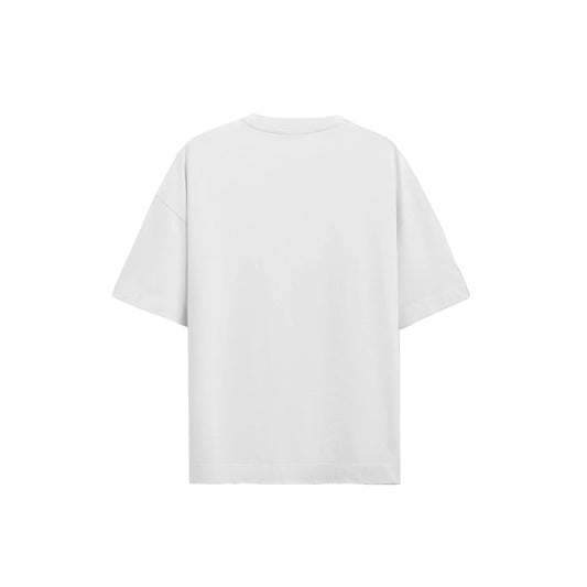 A white t-shirt showcasing a colorful sunflower print, a delightful choice for a fresh and lively look.