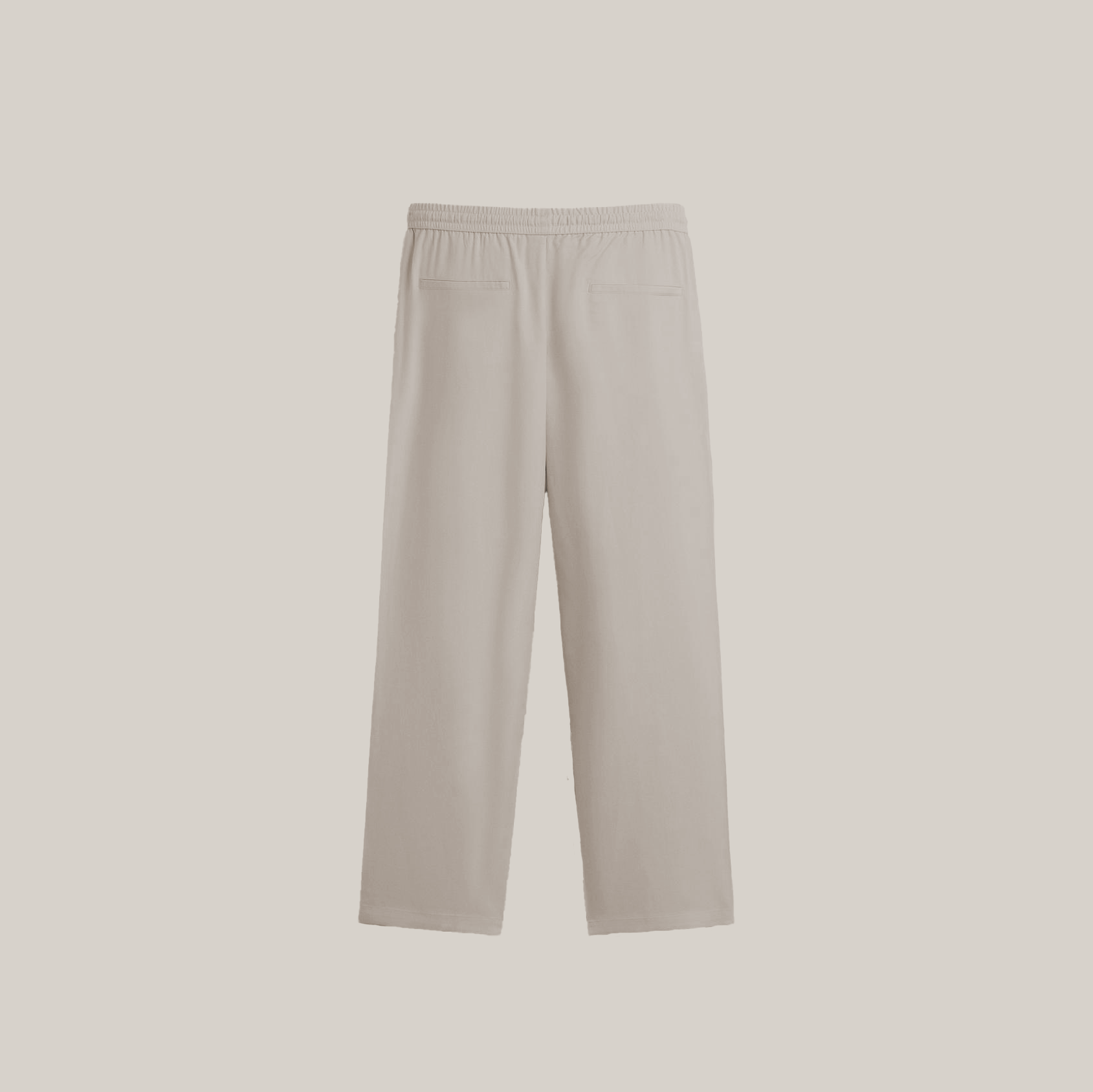 Straight Pants Cotton Linen beige 