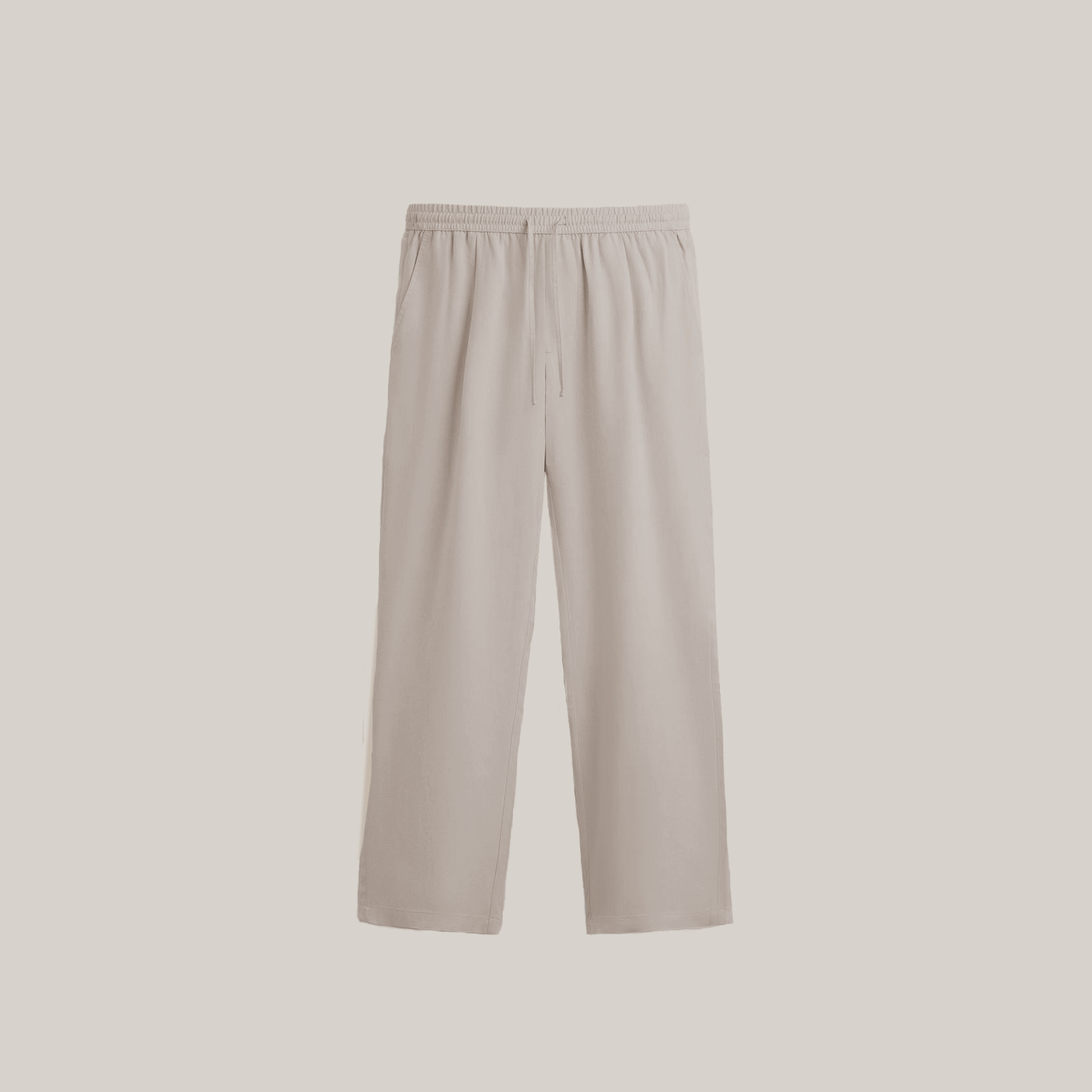 Straight Pants Cotton Linen beige 